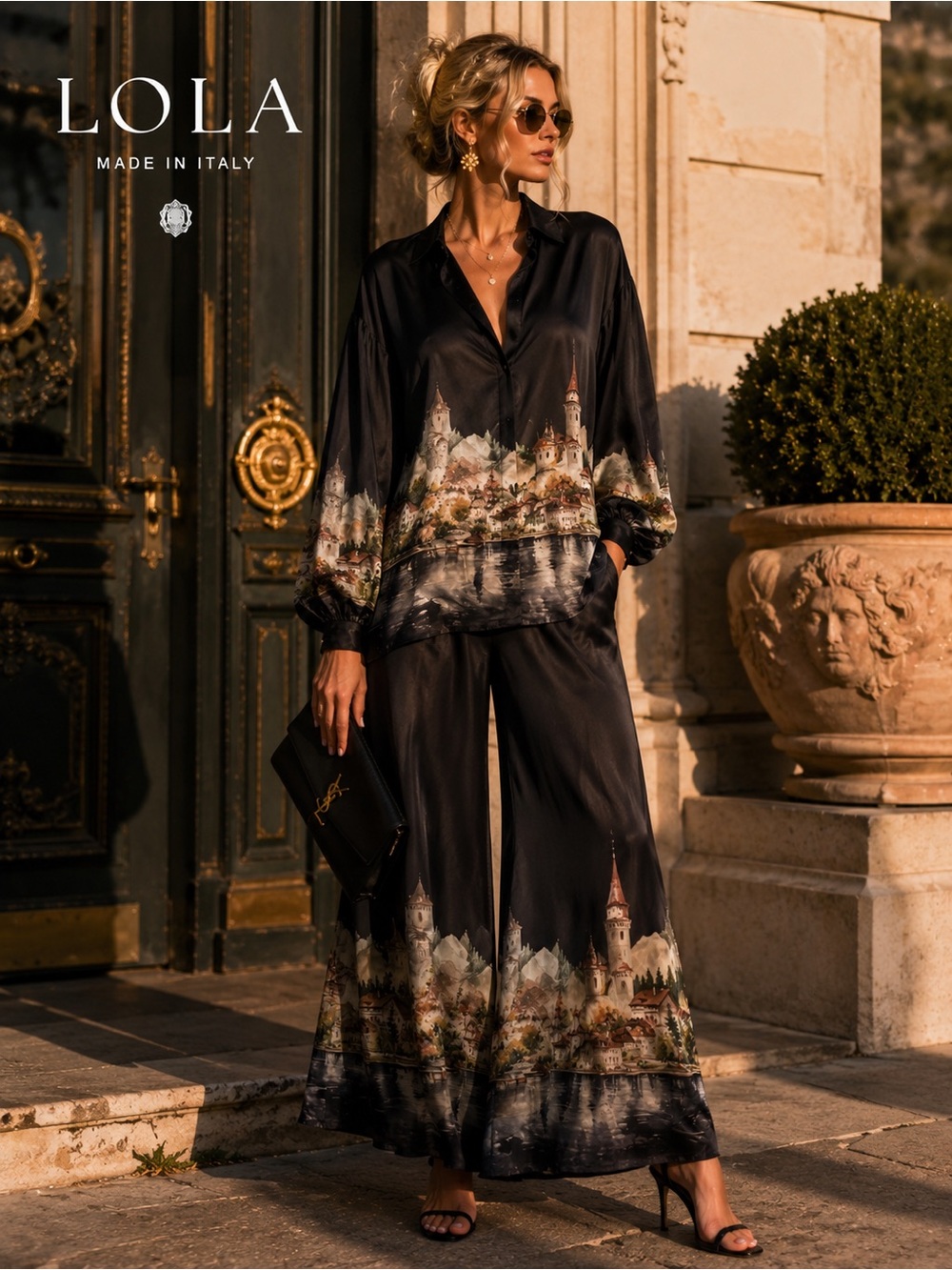 LOLA SILK MADE IN ITALY SET - Blouse & Pants NWT Retails $400